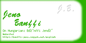 jeno banffi business card